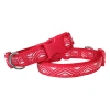Dalga Desenli Dokuma Köpek Boyun Tasması 2 cm x 31-47 cm Kırmızı
