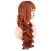 Dalgalı Perçemli Uzun Fiber Sentetik Peruk / Bakır