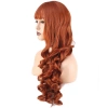 Dalgalı Perçemli Uzun Fiber Sentetik Peruk / Bakır