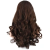 Dalgalı Perçemli Uzun Fiber Sentetik Peruk / Koyu Kahve