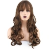 Dalgalı Perçemli Uzun Fiber Sentetik Peruk / Koyu Kumral