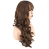 Dalgalı Perçemli Uzun Fiber Sentetik Peruk / Koyu Kumral