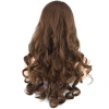 Dalgalı Perçemli Uzun Fiber Sentetik Peruk / Koyu Kumral
