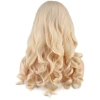 Dalgalı Perçemli Uzun Fiber Sentetik Peruk / Platin