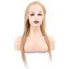 Düz Front Lace Gerçek Tül Peruk / Sıcak Karamel / 60/65cm