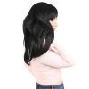 Düz Perçemli Orta Boy Fiber Sentetik Peruk / Siyah