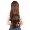 Fiber Sentetik Uzun Düz Kahküllü Peruk / Kahve  Karamel