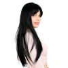Fiber Sentetik Uzun Düz Kahküllü  Peruk / Siyah