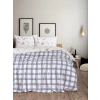 Flanel Nev Takımı Çift Kişilik Lavanid Mavi
