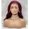 Gerçek Front Lace Tül Peruk / Dalgalı / Koyu Kızıl 70/75cm
