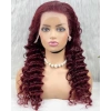 Gerçek Front Lace Tül Peruk / Yoğun Dalgalı / Koyu Kızıl 70/75cm