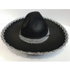 Gümüş Renk Şeritli Meksika Mariachi Latin Şapkası 55 cm Çocuk