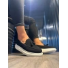 Günlük Spor Klasik Ayakkabı  Siyah Süet (Beyaz Taban)