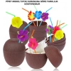 Hindistan Cevizi Hawaii Luau ha Pipetli İçecek Kabı Bardak 10x13 cm 1 Adet