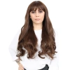 Kahküllü Uzun Dalgalı Fiber Sentetik Peruk / Kahve Karamel