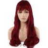 Kahküllü Uzun Dalgalı Fiber Sentetik Peruk / Kızıl