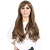 Kahküllü Uzun Dalgalı Fiber Sentetik Peruk / Kumral