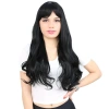 Kahküllü Uzun Dalgalı Fiber Sentetik Peruk / Siyah