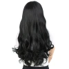 Kahküllü Uzun Dalgalı Fiber Sentetik Peruk / Siyah