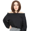 Kahkülsüz Düz Kısa Fiber Sentetik Peruk / Kahve Karamel