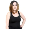 Kahkülsüz Düz Kısa Fiber Sentetik Peruk / Siyah / Karamel Ombreli