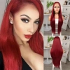 Kızıl Ekstra Uzun Fiber Sentetik Düz Tül Peruk