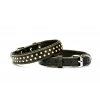 Konforlu Deri  Kristal Taşlı Köpek Boyun Tasması 2 x 28-34 cm Siyah