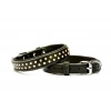 Konforlu Deri  Kristal Taşlı Köpek Boyun Tasması 2 x 28-34 cm Siyah