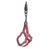 Köpek Göğüs Tasma Seti Dalga Desenli 2 cm*40-58 cm Mor-Pembe