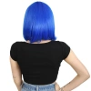Küt Kahküllü Fiber Sentetik Peruk / Koyu Mavi