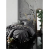 Nakışlı Çift Kişilik Saten Nev Takımı King Antrasit