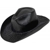 Neon Hologramlı Kovboy Model Parti Şapkası Siyah Yetişkin 39X36X14 cm
