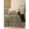 Peluş Çift Kişilik Yorgan Seti Taş