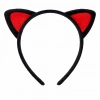 Peluş Kedi Kulak Taç Kırmızı Siyah – Çocuk Parti & Kostüm Tacı