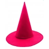 Pembe Fuşya Renk Keçe Cadı Şapkası Yetişkin Çocuk Uyumlu 35X38 cm