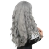 Perçemli Uzun Su Dalgası Fiber Sentetik Peruk / Açık Gri