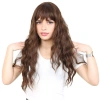 Perçemli Uzun Su Dalgası Fiber Sentetik Peruk/ Kahve Karamel