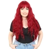Perçemli Uzun Su Dalgası Fiber Sentetik Peruk / Kızıl