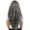 Perçemli Uzun Su Dalgası Fiber Sentetik Peruk/ Koyu Gri