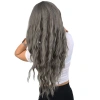 Perçemli Uzun Su Dalgası Fiber Sentetik Peruk/ Koyu Gri