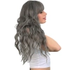 Perçemli Uzun Su Dalgası Fiber Sentetik Peruk/ Koyu Gri