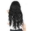 Perçemli Uzun Su Dalgası Fiber Sentetik Peruk/ Siyah