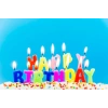 Rengarenk Happy Birthday Yazılabilen Doğum Günü Mumu