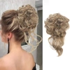 Saçlı Lastikli Kuyruklu Topuz Toka / Kumral / Platin Röfle
