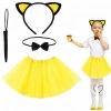 Sarı Renk Etekli Kedi Kostüm Seti (Tütü, Taç, Papyon, Kuyruk)