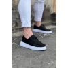 Siyah Cilt Ortopedik Taban Erkek Casual Ayakkabı