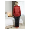 Siyah-Kırmızı Saten Pijama Takımı