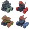 Sürtmeli Dinazor Arabalar 4lü -  cm - Triceratops & Stegosaurus & Triceratops & Parasaurolophus