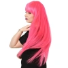 Uzun Kahküllü Fiber Sentetik Peruk / Neon Pembe