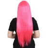 Uzun Kahküllü Fiber Sentetik Peruk / Neon Pembe